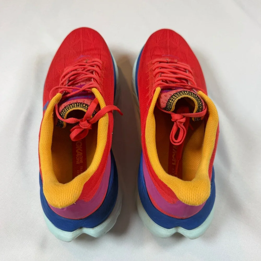 Hoka One One Women's Mach 4 1113529 FBLN Red Blue Running Shoes Sneakers Size 11